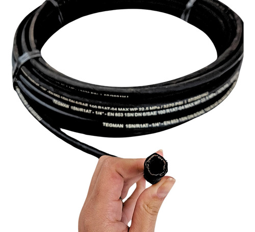 Mangueira Hidráulica 1/4 R1 De 1 Trama De Aço 50 Metros