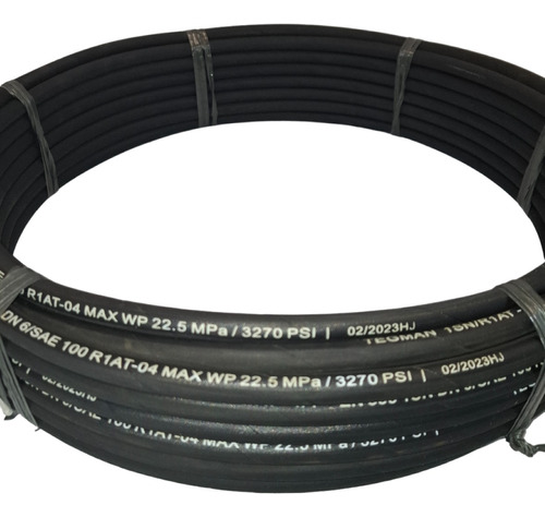 Mangueira Hidráulica 1/4 R1 De 1 Trama De Aço 50 Metros