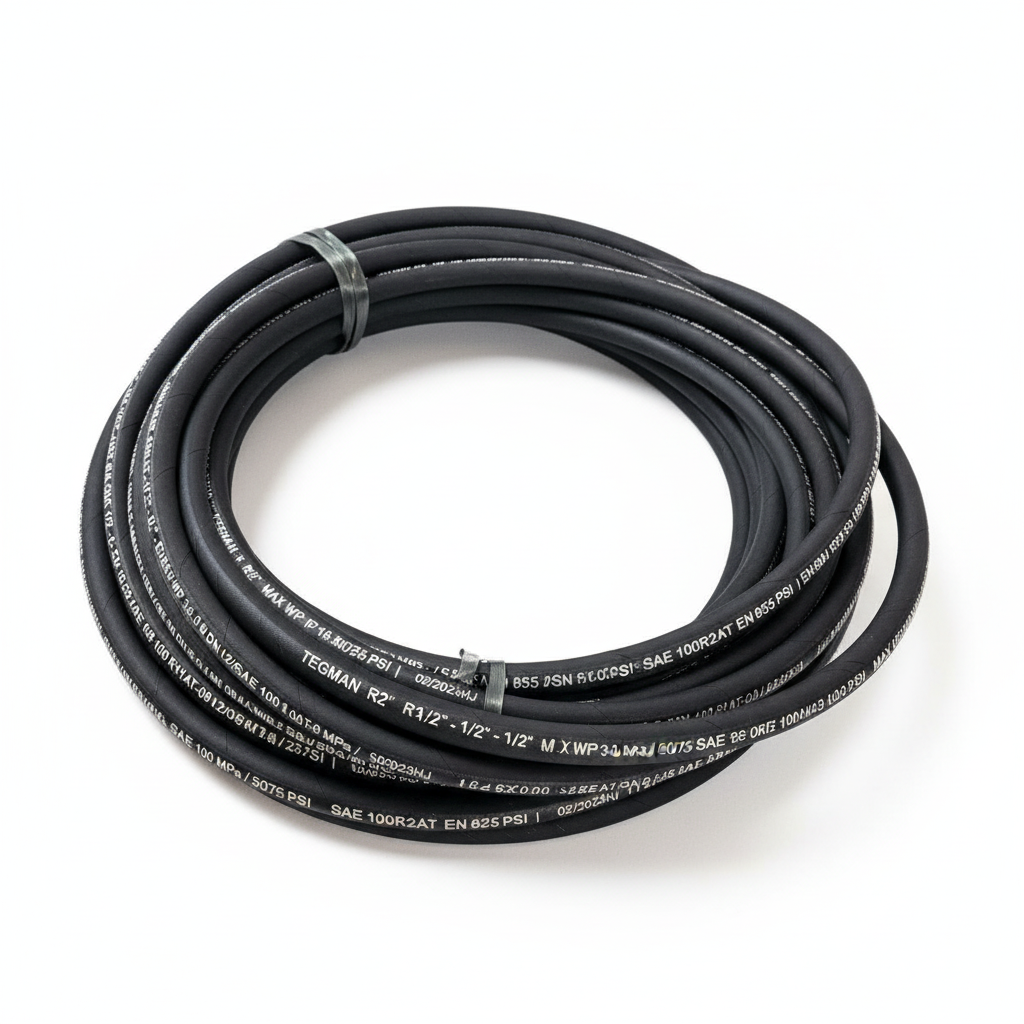 Mangueira Hidráulica de Borracha com trama de aço R2AT de 1/2"